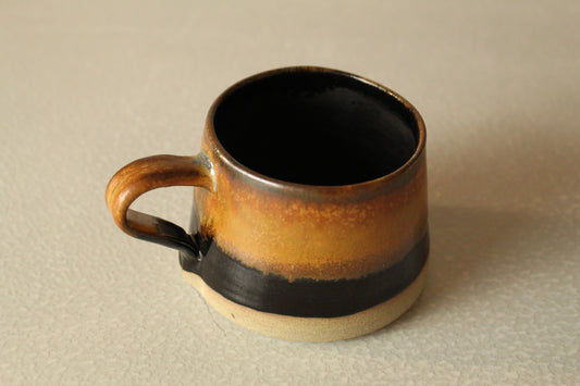 Urban Edge Mug – Black and Tan Angular Stoneware by Allthingswhiting