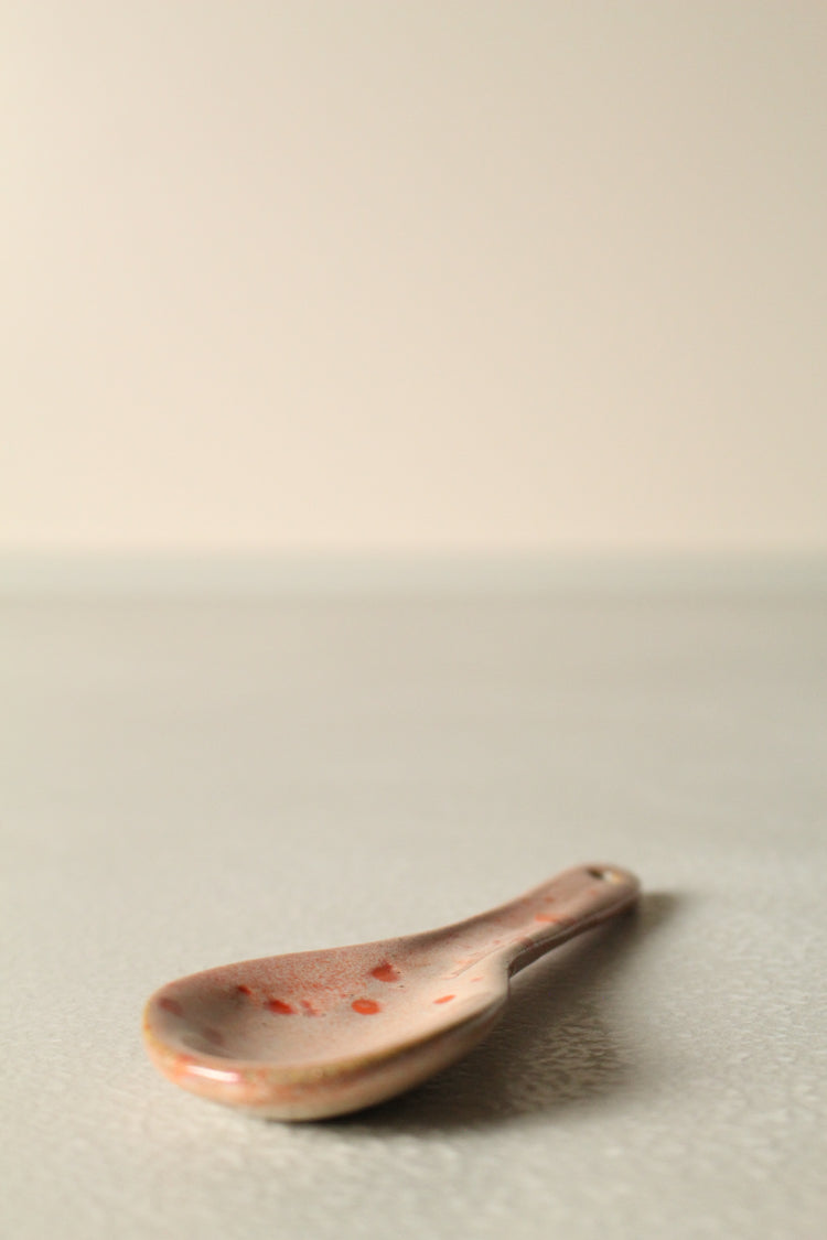 Sunrise Splash Dessert Spoon – Hand-Built Ceramic by Allthingswhiting