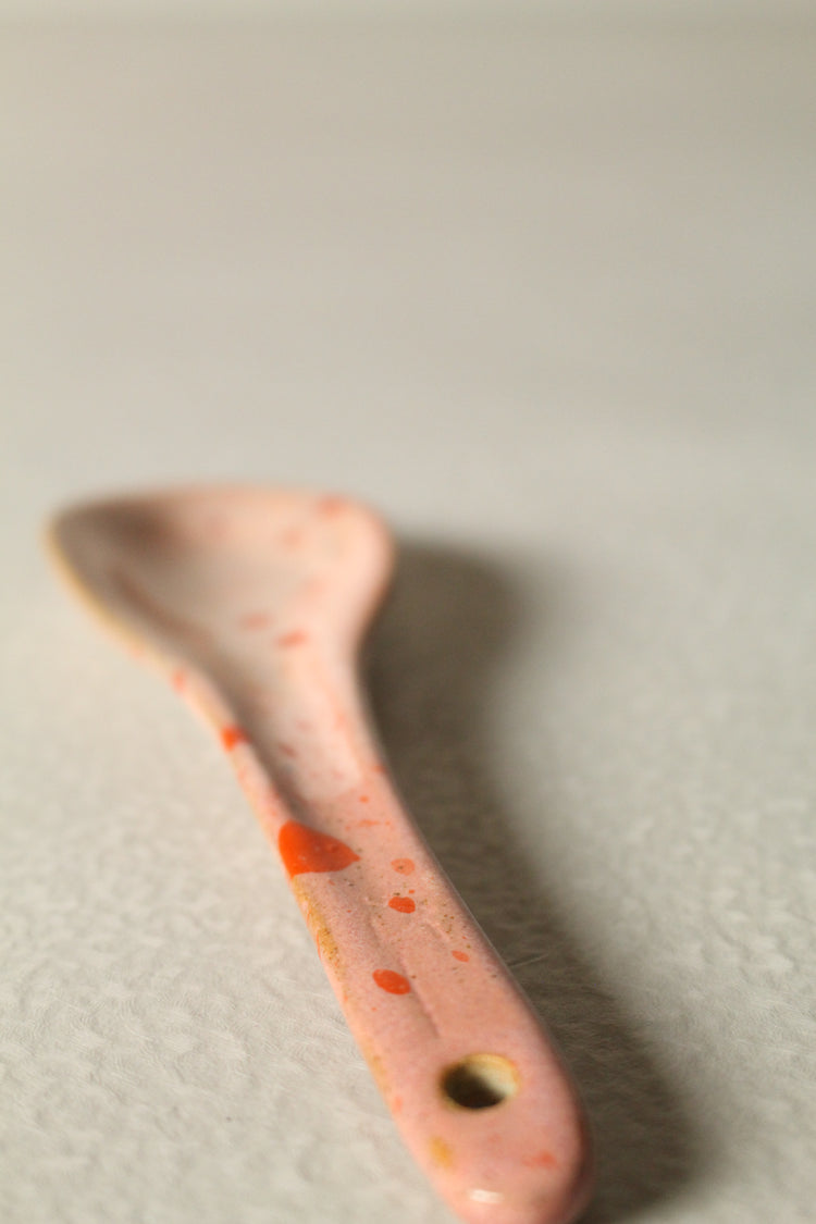 Sunrise Splash Dessert Spoon – Hand-Built Ceramic by Allthingswhiting