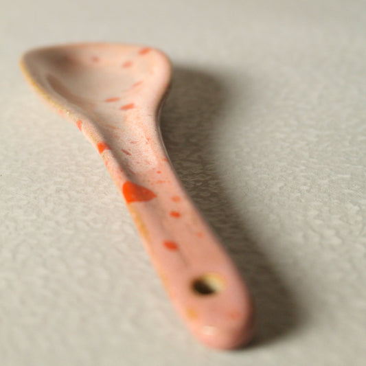 Sunrise Splash Dessert Spoon – Hand-Built Ceramic by Allthingswhiting