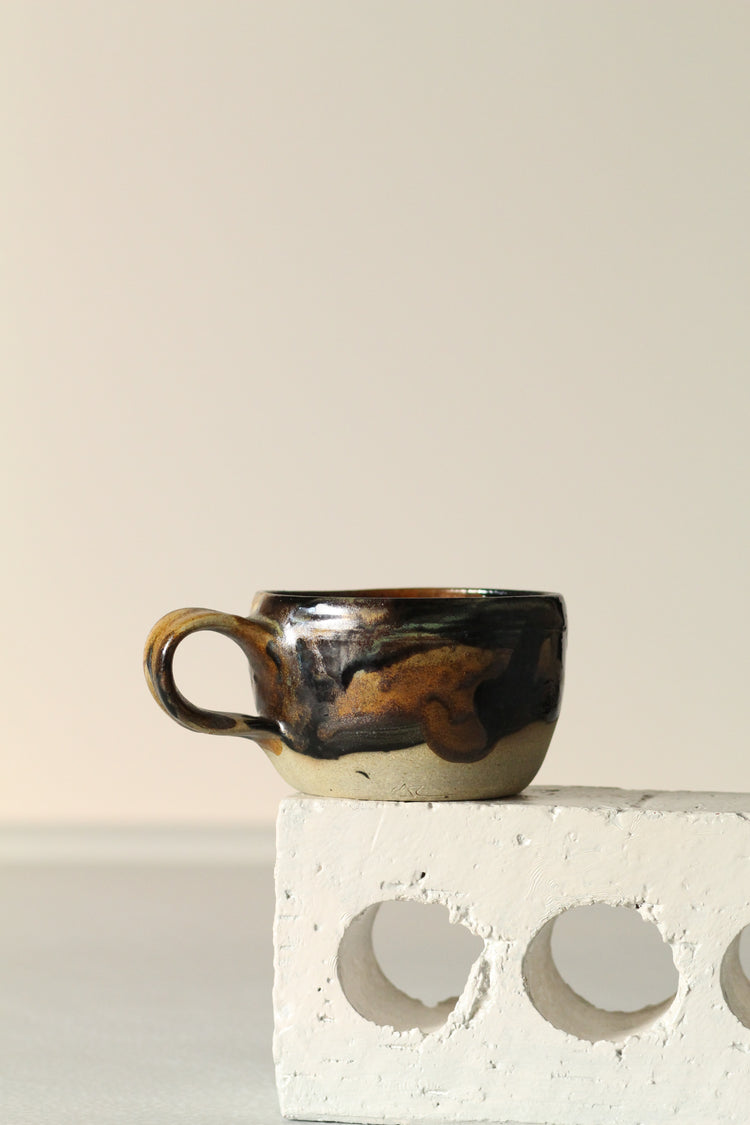 Rusty browns, black, copper Mug | Handmade Ceramic 400ml