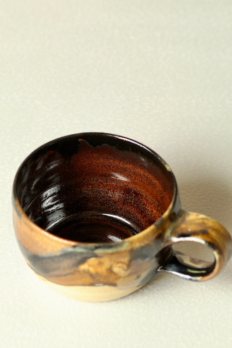 Rusty browns, black, copper Mug | Handmade Ceramic 400ml