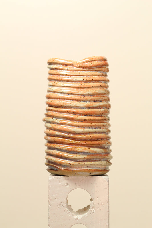 Orange Salt Coil Vase