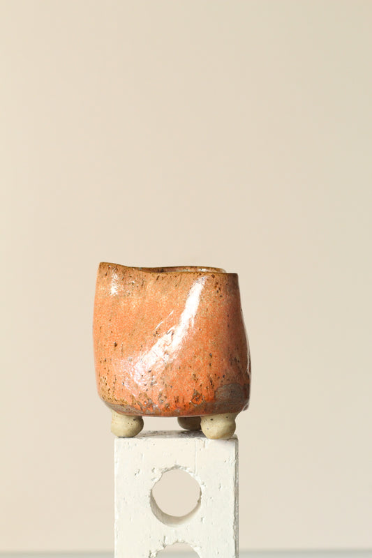 Orange Salt utensil holder with feet