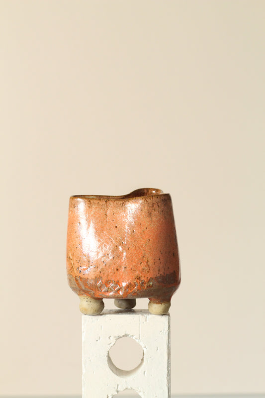Orange Salt utensil holder with feet