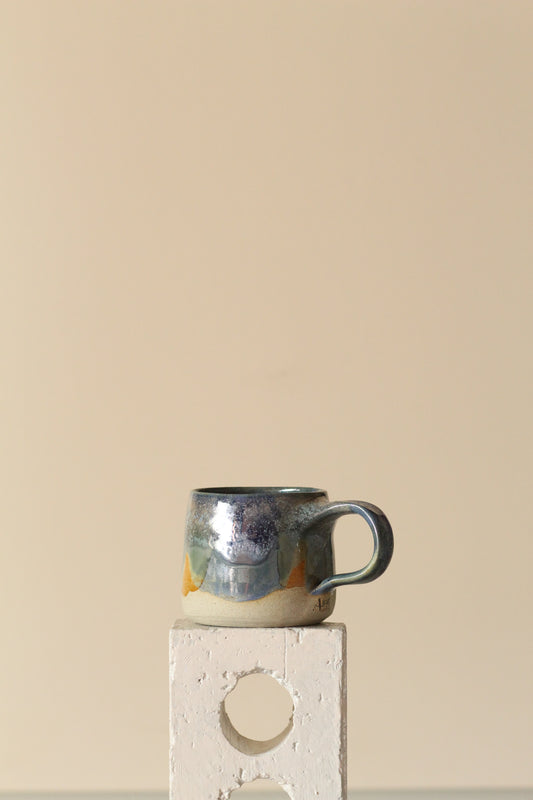 Blue, green drippy mug