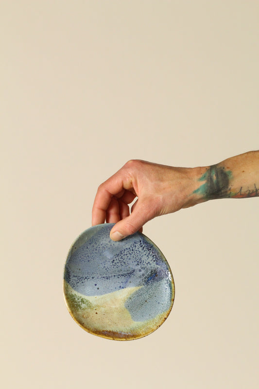 Freeform small side plates - Ocean view with blue