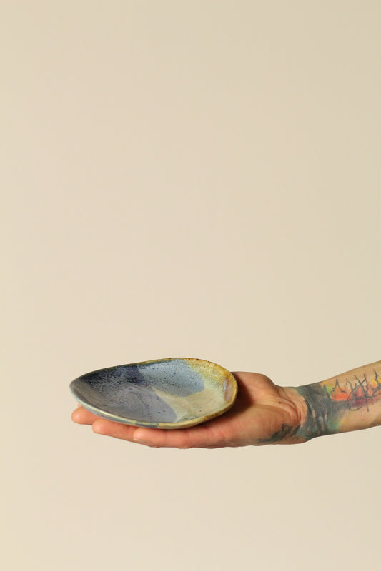 Freeform small side plates - Ocean view with blue